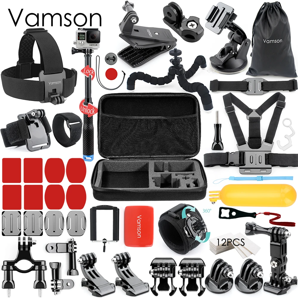 

Vamson for Gopro Hero 6 5 4 Accessories Kit Mount Monopod Adapter Tripod Floaty Bobber for Yi 4K for SJCAM for Eken Camera VS60