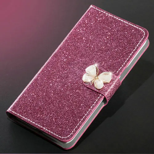 Роскошный кожаный чехол-книжка с подставкой для huawei P9 P10 P20 P30 Lite Pro Чехол для телефона с подставкой из ТПУ с отделением для карт - Цвет: Rose red butterfly