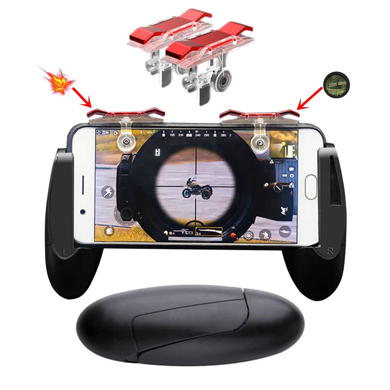 

PUBG Mobile Controller Gamepad Phone Game pad Fire Trigger Button Gaming Aim Key Joystick Shooter Trigger Handle Stand
