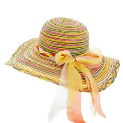 2018 Южная Корея Новая Большая шляпа летние женские хлопок Радужная шляпа Открытый пляж Защита от солнца козырек Соломенная Кепка