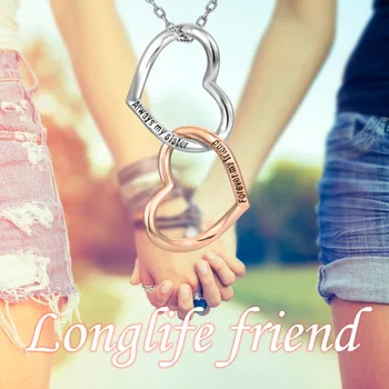 

925 sterling silver two-color love pendant necklace best friend DIY fashion necklace jewelry gift hot sale for girlfriend