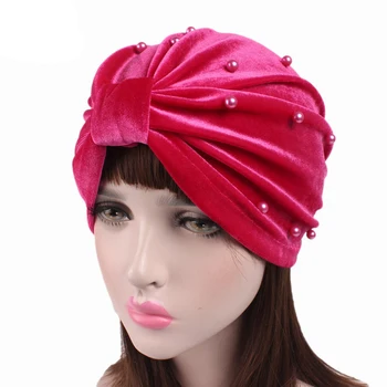 

New Women Hat India Cap Muslim Hats Hairnet Chemo Cap Flower Bonnet Beanie for Women Headwear Hats