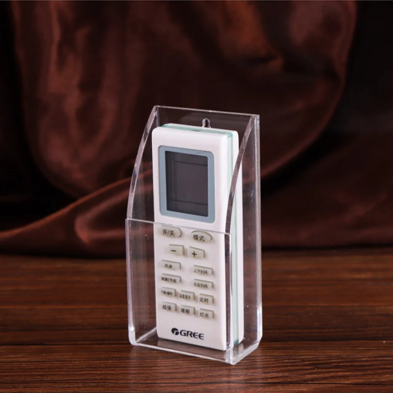 

1 Slots Cheaper Price Remote Control Holder Clear Acrylic TV Remoter Storage Rack Box With Screws Wall Mount Case 6.5*4*14cm