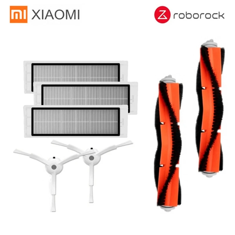

for xiaomi roborock s50 accessories xiaomi mi robot vacuum cleaner 2 roborock parts kit 2 *main brush+3*HEPA filter+2*side brush