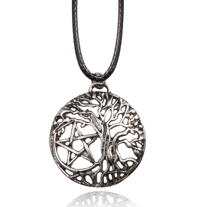 

SG Hot Supernatural Pentagram Yggdrasil Tree of Life Necklace Witch Protection Star Amulet Men Women Necklaces & Pendants Gift