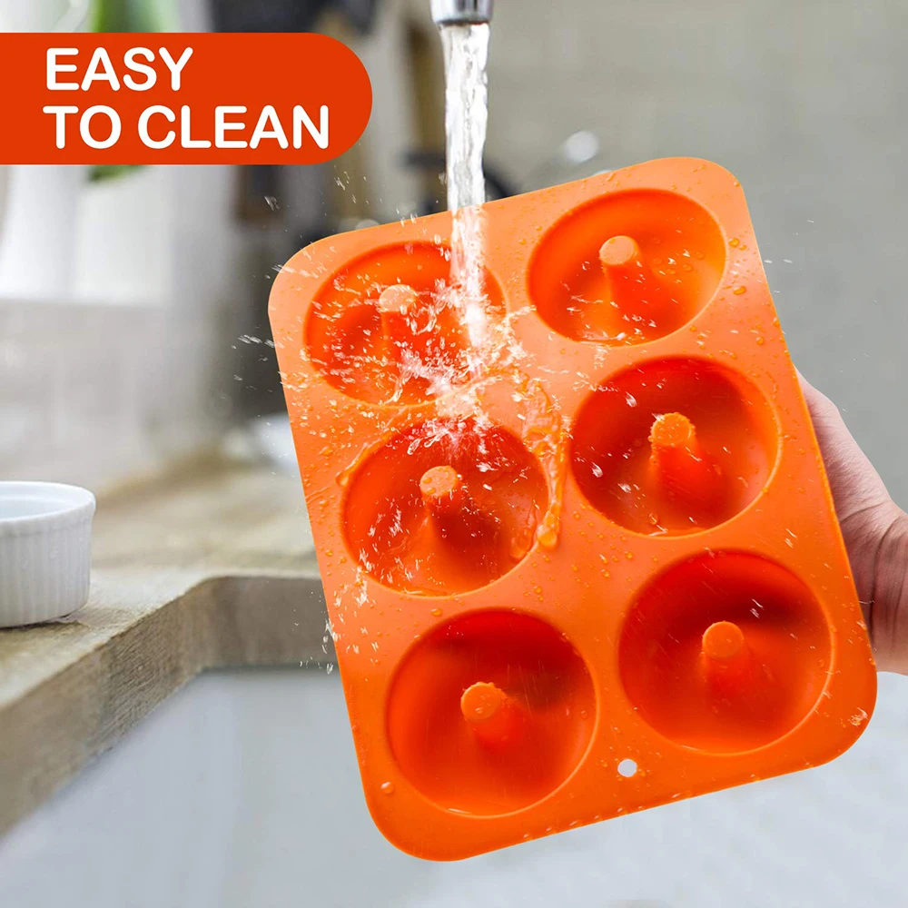 6-Cavity silicone Donut molde Baking pan Non-Stick mold Dishwasher Decoration tools baking nonstick and heat Resistant Reusable