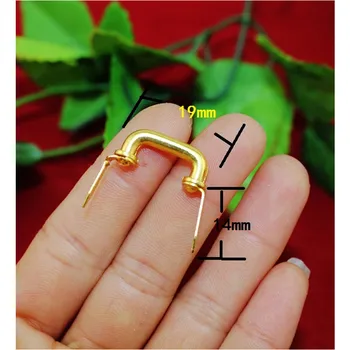 

Retro Iron Kitchen Drawer Cabinet Mini Handle Vintage Makeup Box Knobs Antique Pin Pull Handles,Gold Color,19*21mm,10Pcs