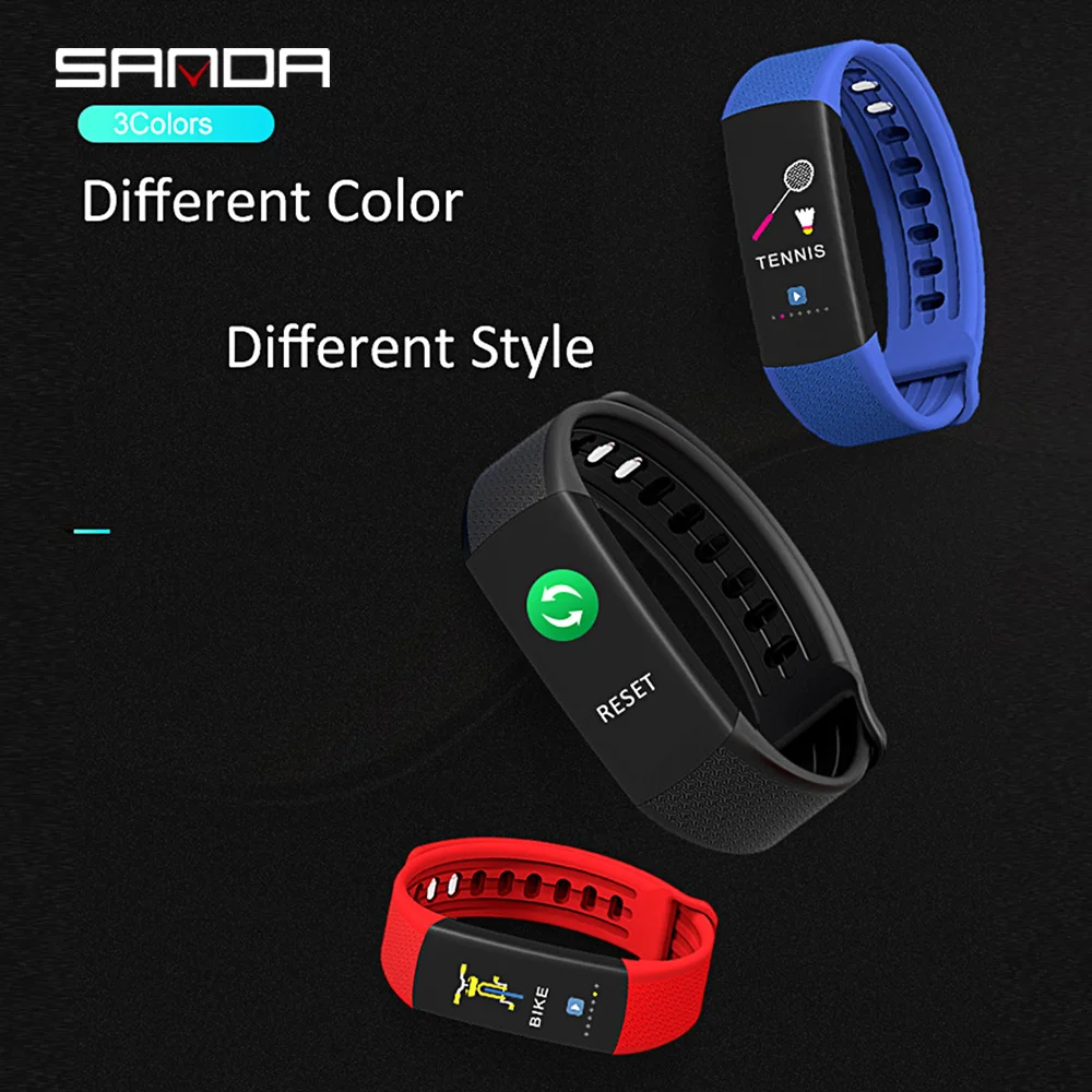 SANDA Смарт часы для женщин фитнес браслет с Bluetooth мужчин сердечного ритма кровяное