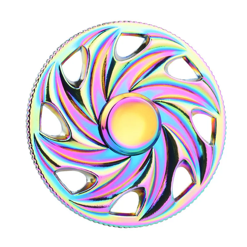 

2017 New Style Rainbow Colors Titanium Alloy EDC Hand Fidget Spinner Round Hand Spinner High Speed Focus Toy Gift For Birthday