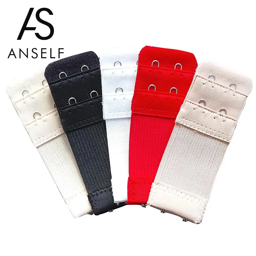 

2 pcs 2 Rows 2 Hooks Bra Extenders set Ladies Clasp Strap Women Bra Strap Extender 5 Colors Black White Beige Red Drop shipping