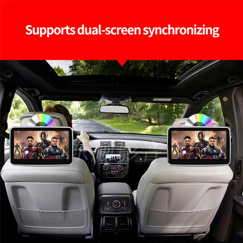 10,1 дюймов Android 6,0 автомобильный монитор HD 1080 P MP5 сенсорный экран DVD плеер с WI-FI/HDMI/USB/SD/FM-радио/Bluetooth ТВ подголовник