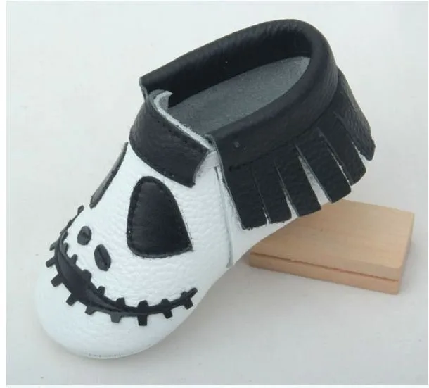Натуральная кожа фестиваль детские мокасины Хэллоуин подарки для обувь для маленьких мальчиков и девочек для первых шагов новорожденных, детей ясельного возраста;