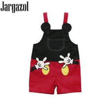 Jargazol Детские комбинезоны для девочек милые детские шорты с рисунком Микки из мультфильма комбинезон для маленьких мальчиков летний Повседневный Детский комбинезон для девочек