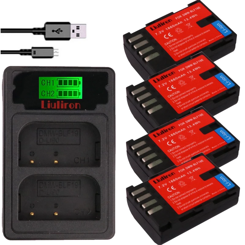 

DMW-BLF19 DMW-BLF19E DMW BLF19PP DMW BLF19 BLF19E Battery +LCD Display Dual Charger for Panasonic Lumix GH3 GH4 GH5 G9