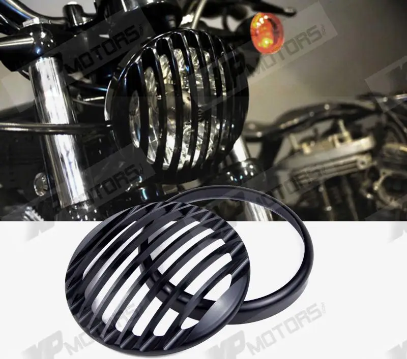 Black Anodized Headlight Grill For 5 3/4" Headlights Fit For Harley