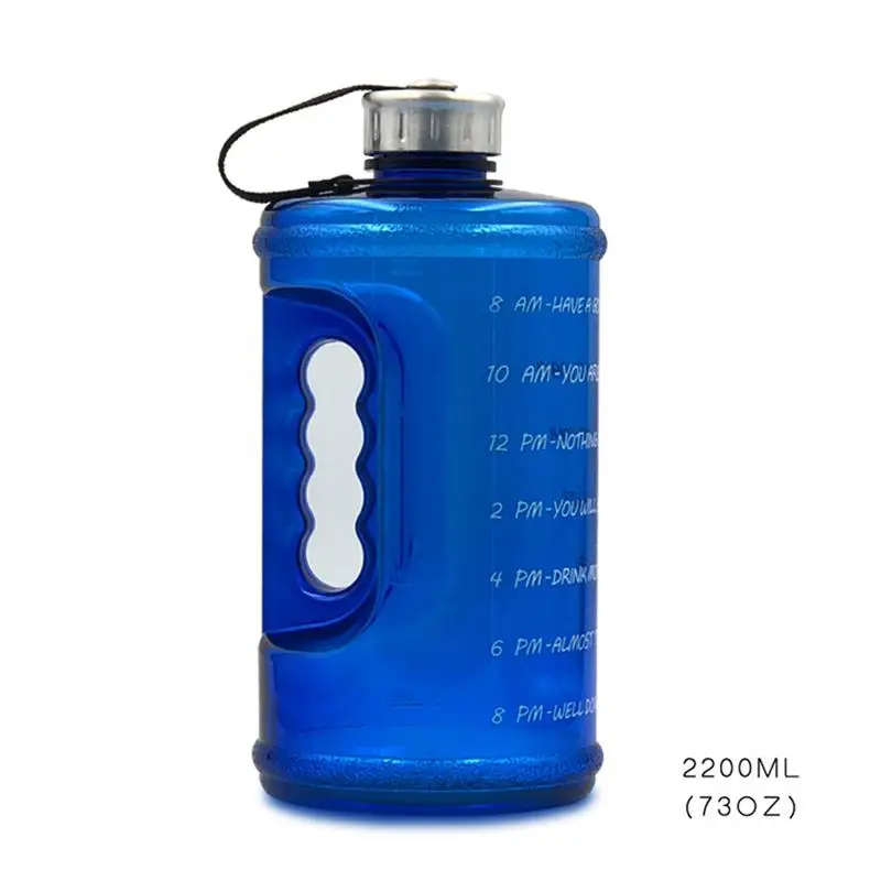 2Л многоразовая пластиковая бутылка для воды большой емкости тренировочная бутылка для питьевой воды герметичный контейнер для воды для занятий спортом в тренажерном зале