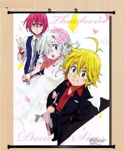Аниме плакат семь смертных грехов Nanatsu no taizai стены прокрутки домашний декор