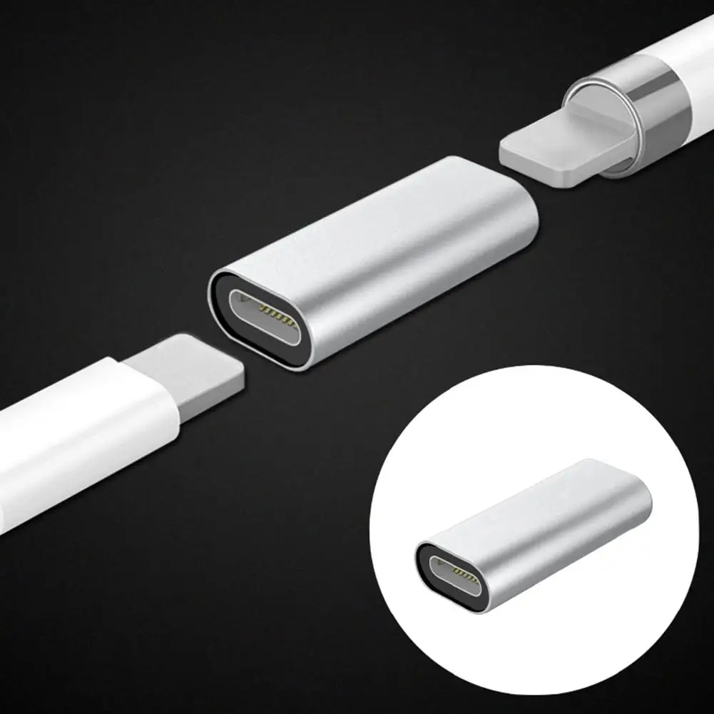 

1pc Portable Female to Female 8Pin Charge Adapter Converter Aluminum Replacement Converter for iPad Pro 12.9 10.5 9.7 Pencil
