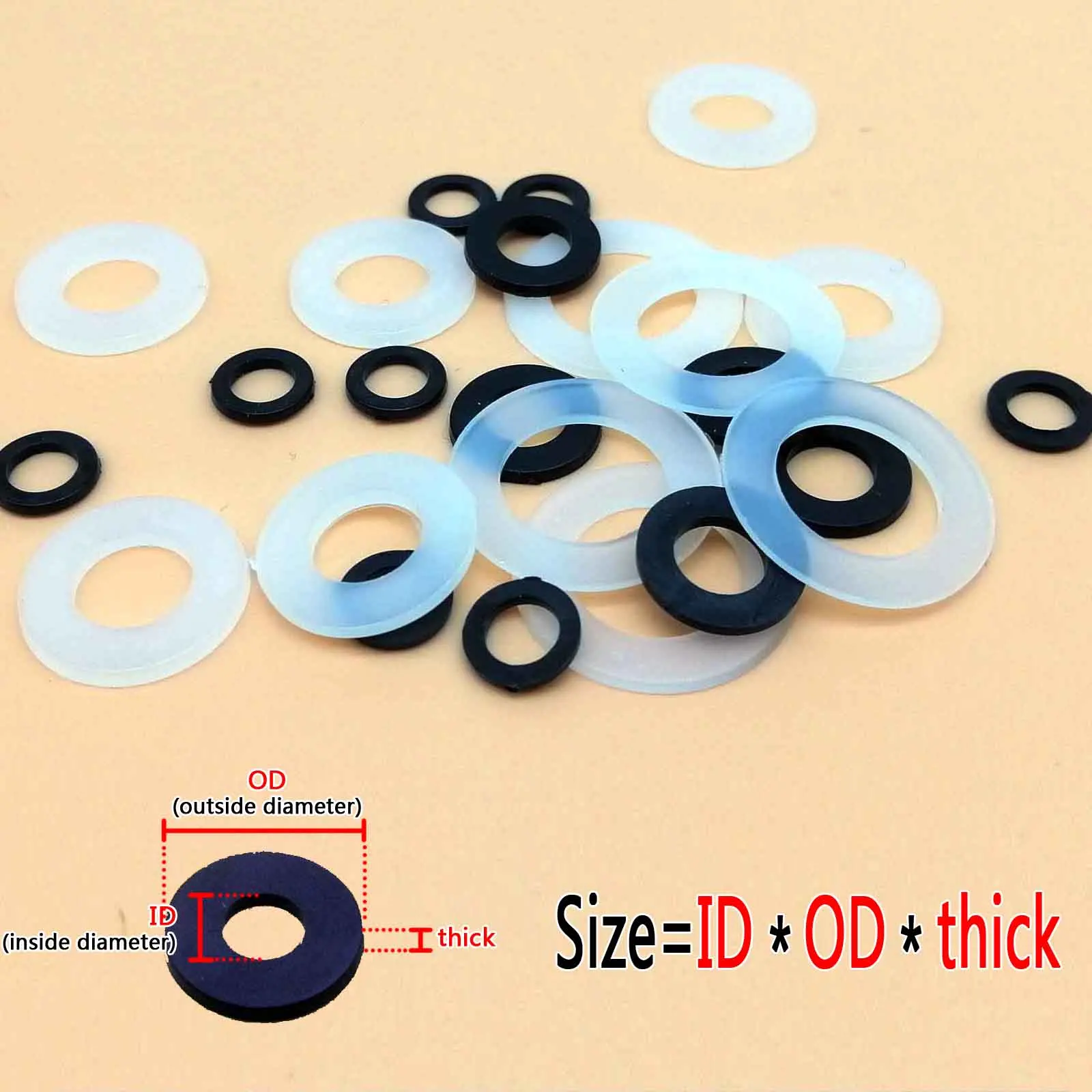 

100pcs M2 M2.5 M3 M4 M5 M6 M8 M10 M12 White Black Plastic Nylon Flat Washer Plane Spacer Insulation Gasket Ring For Screw Bolt