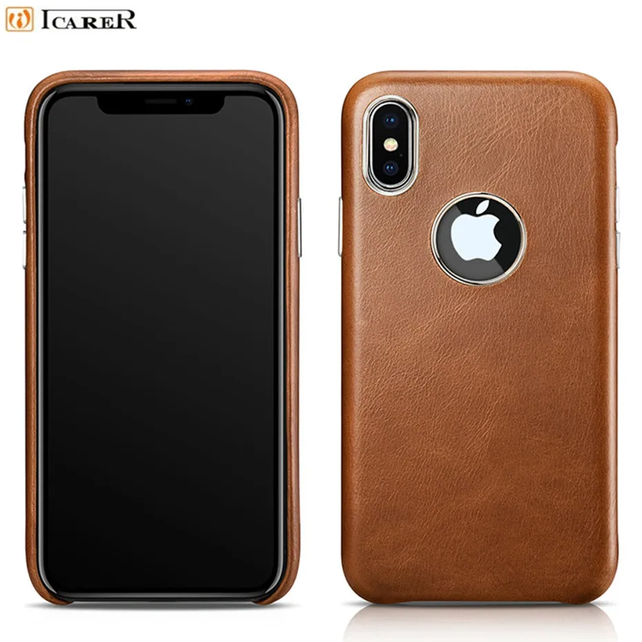 Чехол-накладка iCarer из натуральной кожи для iPhone XS Max винтажный защитный чехол