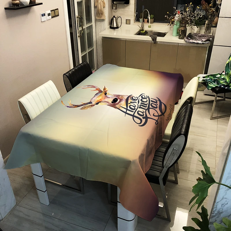 3d олень скатерть с рисунком Маши и медведя креативный зеленый рисунок растения