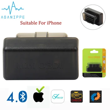 Автомобильный мини-сканер Aganippe ELM 327 OBD2, Bluetooth, адаптер Bluetooth ELM327 OBD 2, диагностический инструмент eml327 для iPhone/Android Автомобильный мини-сканер Aganippe ELM 327 OBD2, Bluetooth, адаптер Bluetooth ELM327 OBD 2, диагностический инструмент eml327 для iPhone/Android