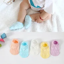 5 Pair/pack Kids Summer Socks Soft Cartoon Cotton Ultra-thin Breathable Baby Boys Girls Socks Set for Children