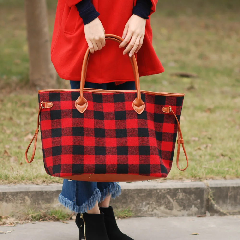 Plaid PU tot bag (8)