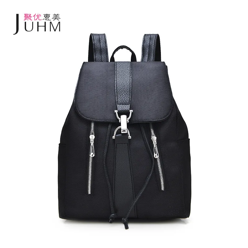 JUHM Brand New Schoolbag font b Backpack b font font b Women b font Black Waterproof