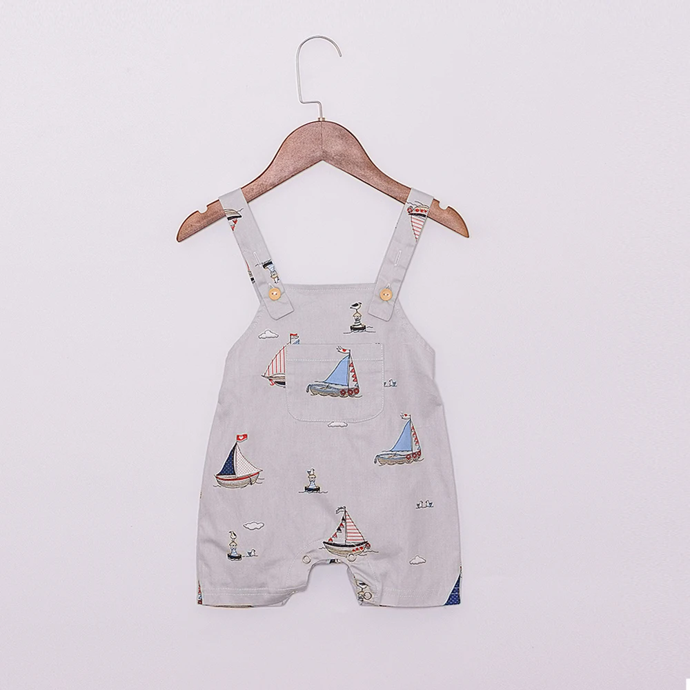 B2019002-1 Sailboat One-piece Striped Romper (3)