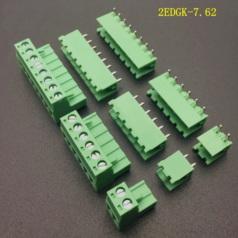 

2EDG7.62 Pluggable Terminal Block Plug Socket Set Terminal 2P3P4P5P6P7P8P-12P