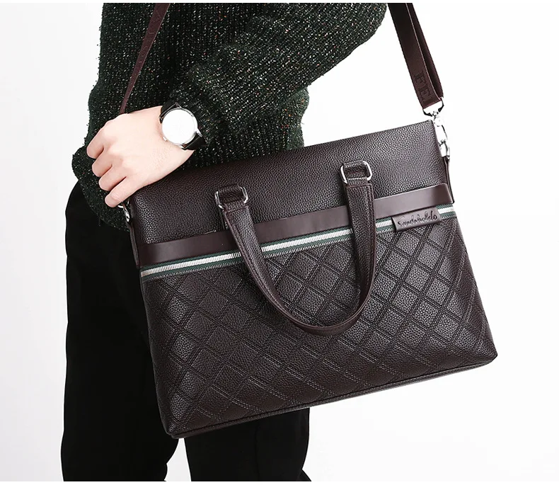 Мужская сумка роскошная кожаная сумка через плечо сумки высокого качества с застежкой Портфель Сумка для ноутбука деловые мужские сумки
