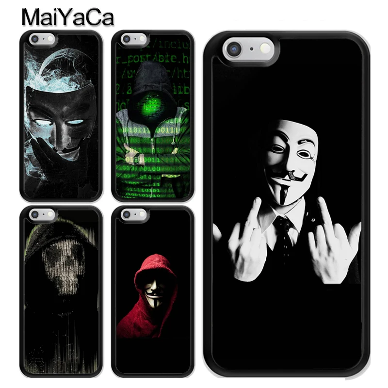 

MaiYaCa Hacker Anonymous Phone Bag TPU Cover For iPhone 8 7 6 6S Plus 5 5S SE X XR XS MAX Back Fundas Coque
