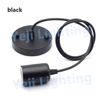 

Multi color E27 lamp holder with 100mm base ceiling plate Ceiling Base Rose Canopy cord set lamp cup Lighting accessories black