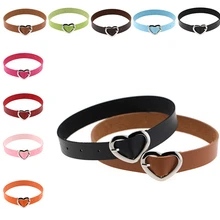 Хорошее качество Harajuku панк воротник подвеска ожерелья в форме сердца из искусственной кожи Колье Панк готика 41*2 см