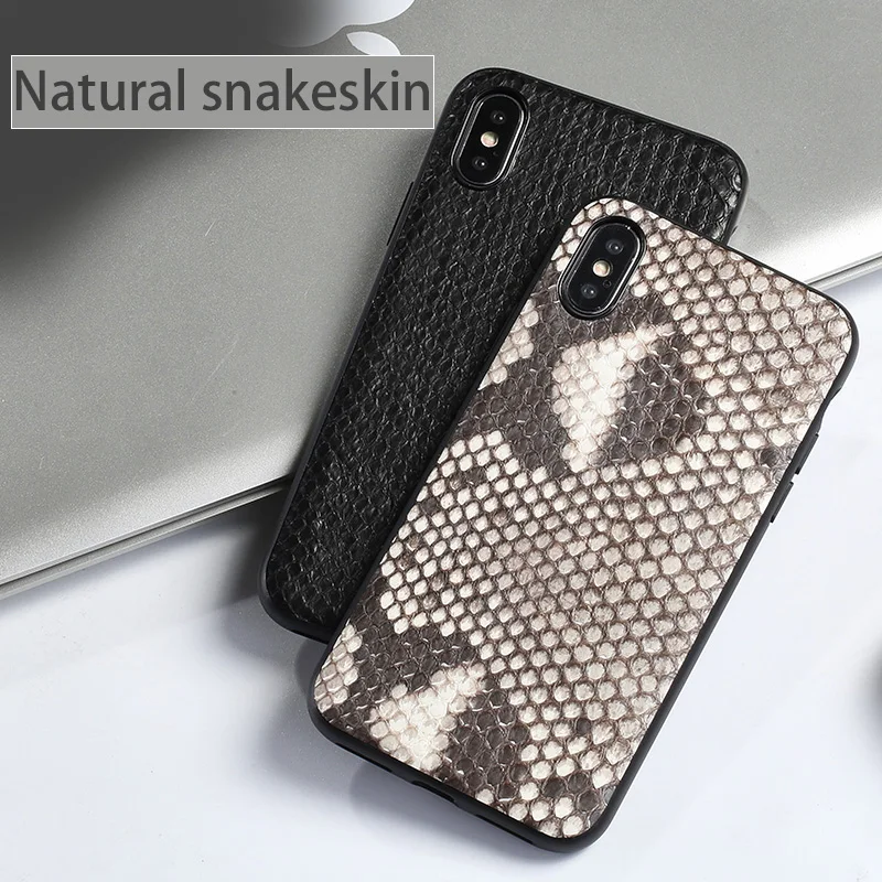 

Python belly skin phone case for iPhone X Genuine Leather phone protection case All inclusive phone shell for iPhone 5 6 7 8