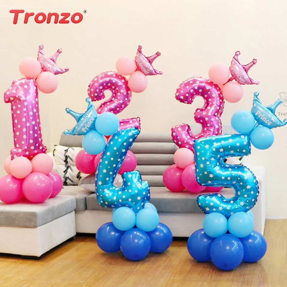 Шары из фольги Tronzo с цифрами 13 шт. шары на первый день рождения украшения детский