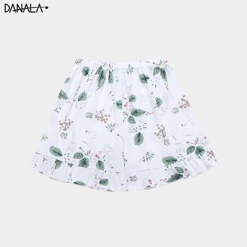 Женский пижамный комплект с шортами DANALA летняя Пижама без рукавов цветочным