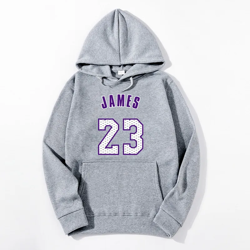 

Hot 2019 New JAMES 23 Letter Print Sweatshirt Men Hoodies Fashion Solid Hoody Men Pullover Mens Tracksuits Male Coat