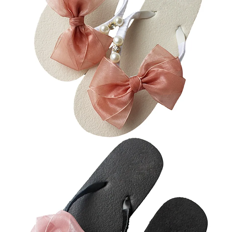 Г.; дизайнерские Вьетнамки; женские сандалии на плоской подошве с бантиком-бабочкой для девочек; Повседневная и пляжная одежда; шлепанцы