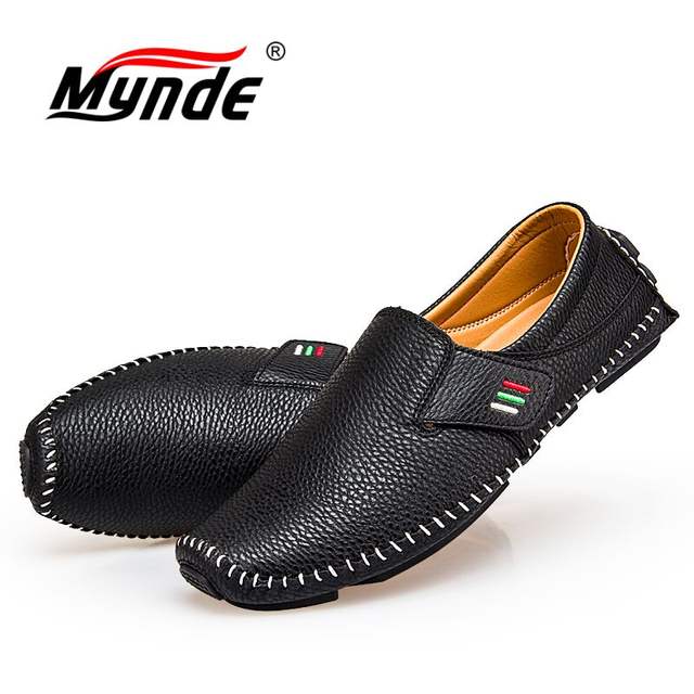 MYNDE New Fashion Moccasins For Men Loafers Summer Walking Breathable Casual Shoes Men Hook&loop Driving Boats Men Shoes Flats