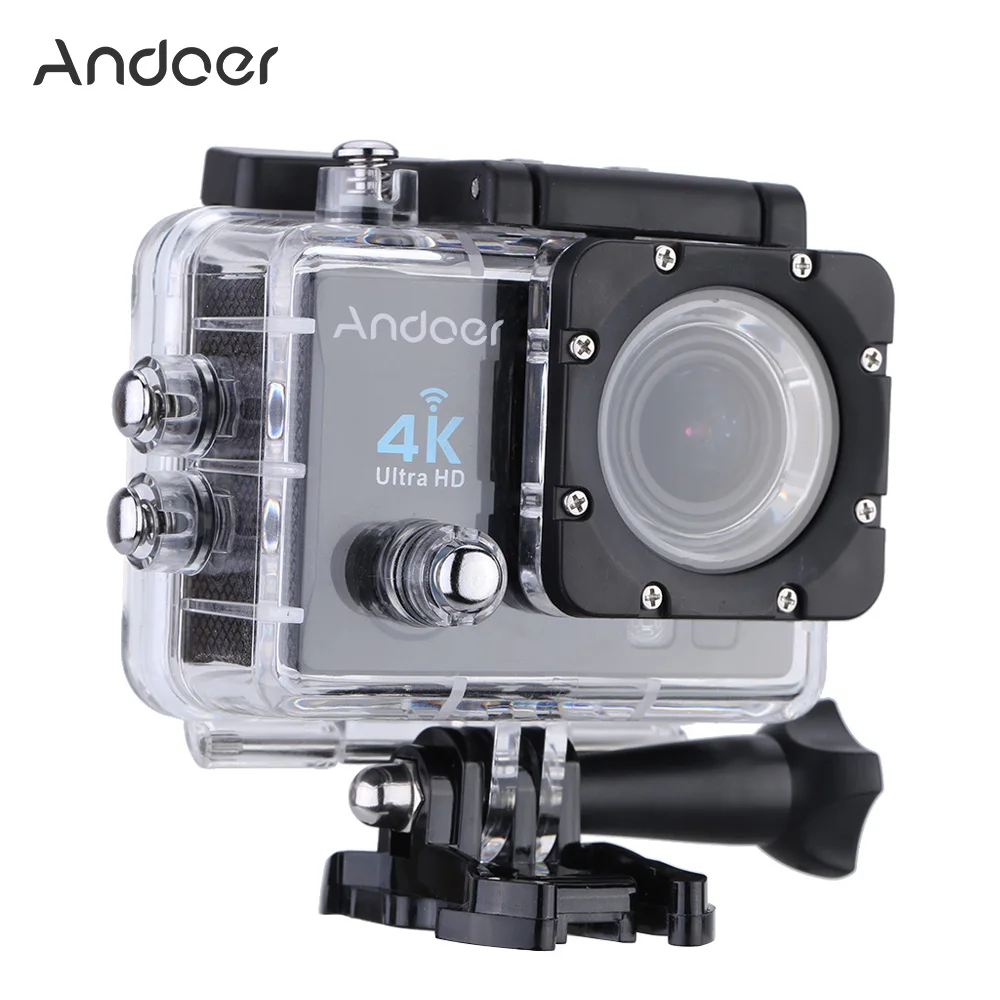 

Andoer 1080P Ultra-HD LCD Wifi Cam FPV Video Output 16MP Action Camera Wide-Angle Lens with Diving 30-meter Waterproof Case
