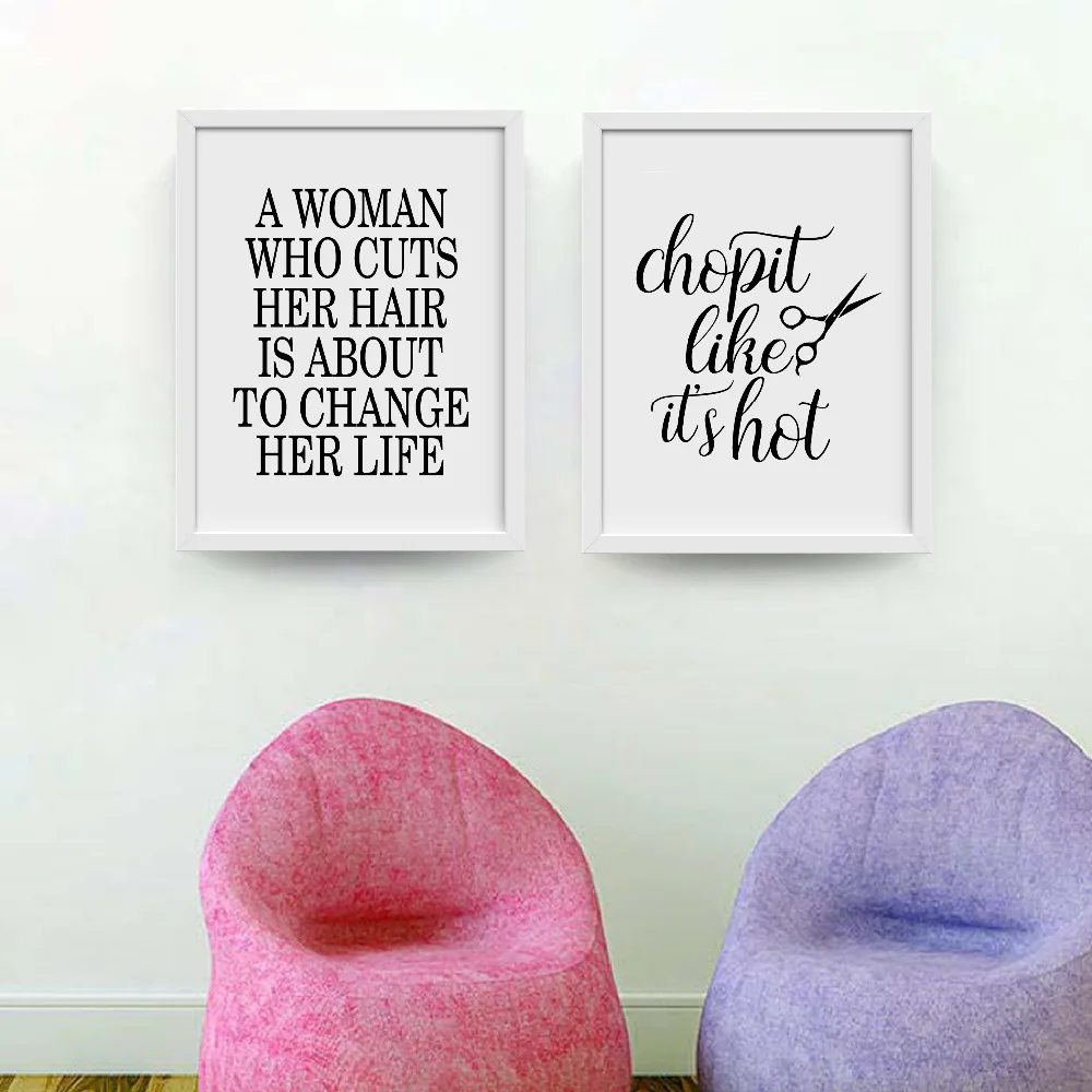 Chop It Like Its Hot Funny Hair Salon Wall Art Prints Fashion