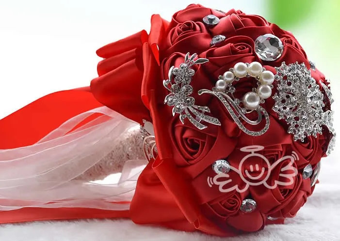 2019 Бисероплетение Кристалл Свадебный цветок свадебные букет из искусственных цветов букет роз Кристалл Свадебные букеты