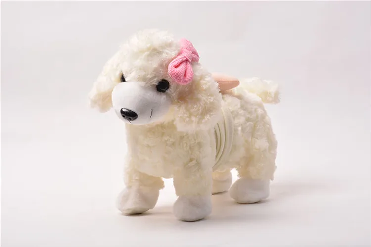 Высокое качество электронная собака домашнее животное поет и ходит музыка белый розовый желтый Электронный Робот-животное игрушки для