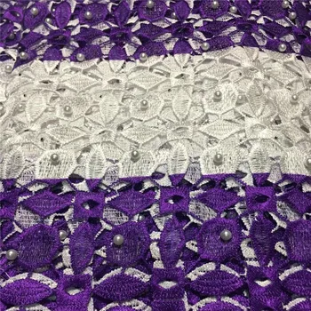 

Double colors graceful design printed dress material with beads ZW3,Free Shipping and good quality African Cord lace fabric