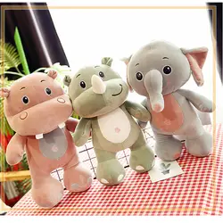 Слон/Бегемот/носорог плюшевые игрушки 30/40 см куклы для детей Высокое качество мягкий хлопок детские игрушки Brinquedos животные для подарка