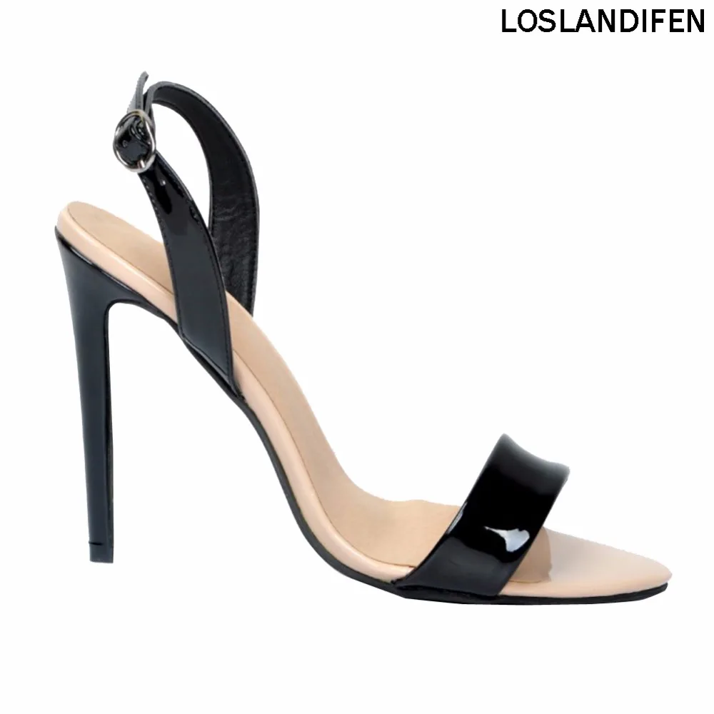 

2018 New Simple Summer Womens Fashion Strappy Stiletto High Heel Sandals Ankle Strap Cuff Peep-toe Shoes XD193