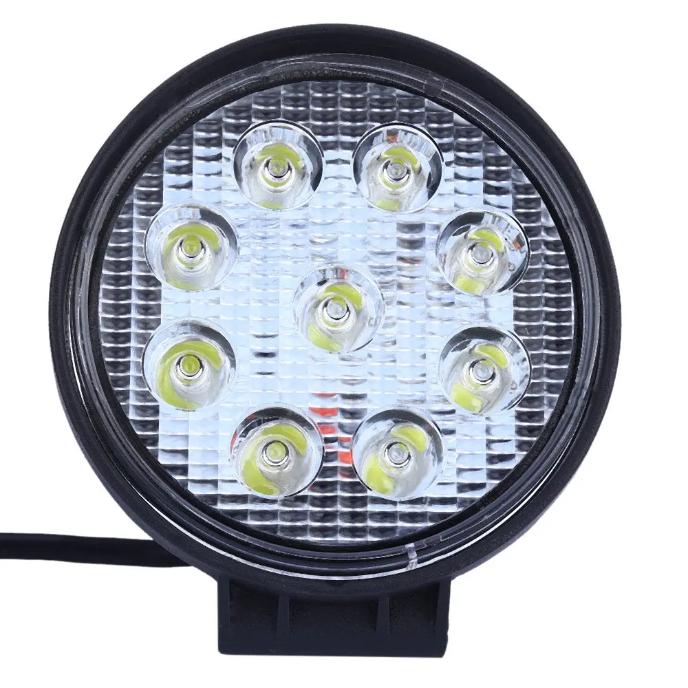

LED Vehicle Auto Round Shape LED Working Light 27W Thin Type 6063 Aluminum Profile Stainless Steel Bracket External Lights
