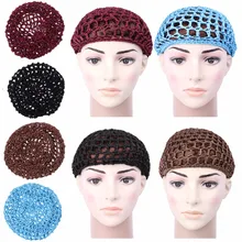 Arriva вязаная шапка для волос Снуды сетка булочка крышка шапочка для сна череп шапка мусульманская мягкая